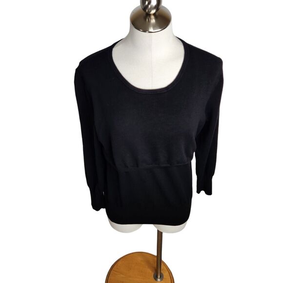 Kindred Bravely Women's Medium Nursing Sweater Top Black Maternity Breastfeeding - Picture 1 of 8